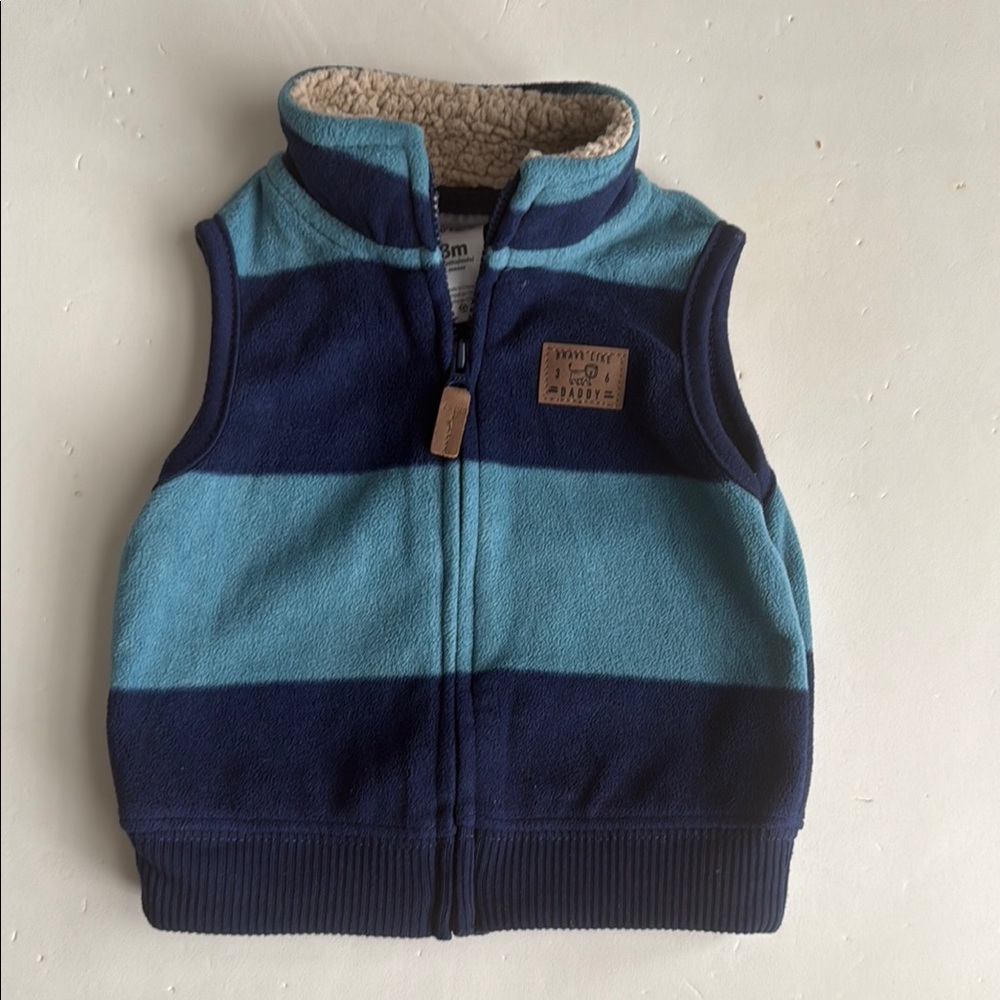Carter’s Striped Blue Zip Up Vest 3 Months